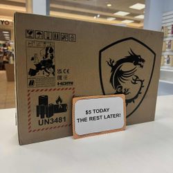MSI Thin 15.6" Gaming Laptop New - Pay $1 DOWN AVAILABLE - NO CREDIT NEEDED