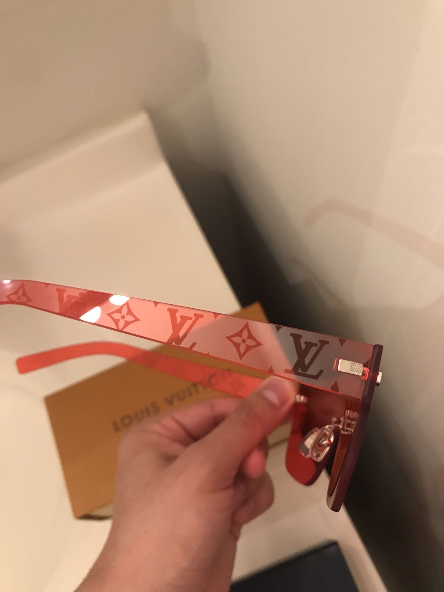 Louis Vuitton x Supreme Glasses Red Mask Sunglasses for Sale in