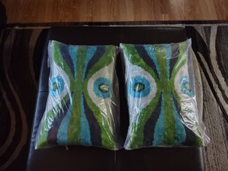 Lomy 16x24 Frye Silk Feathers Ikat lumbar pillow. BRAND NEW