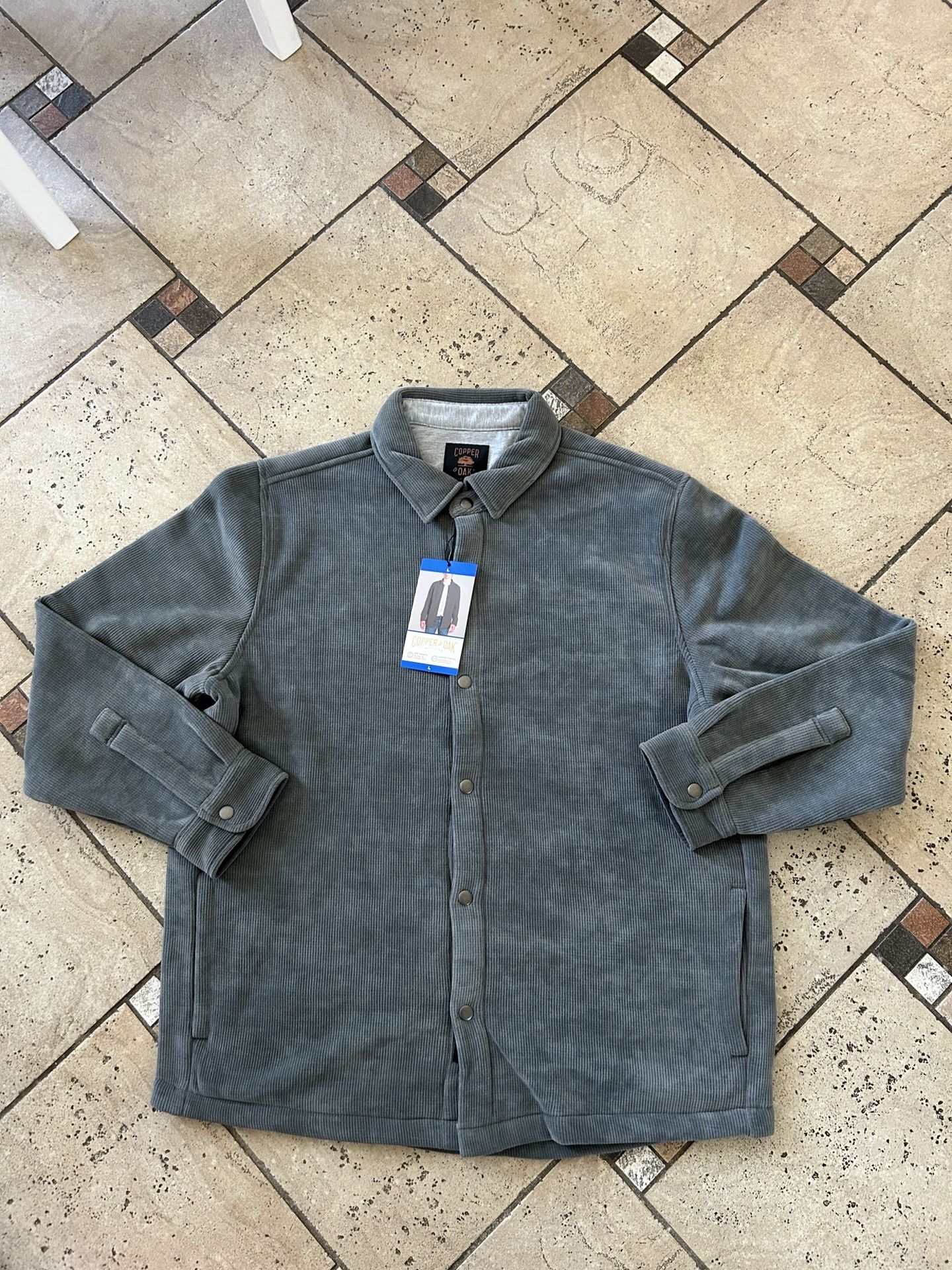 NWT Copper&Oak men’s premium shirt jacket grey Size L