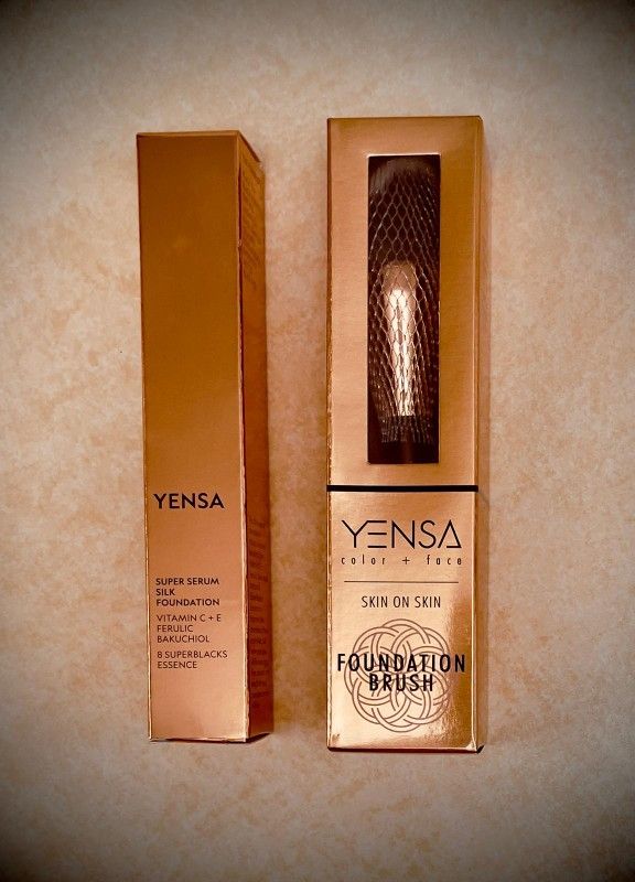 YENSA, Super Serum Silk Foundation in Light Medium, 1oz + YENSA Foundation Brush.
Both NIB.
