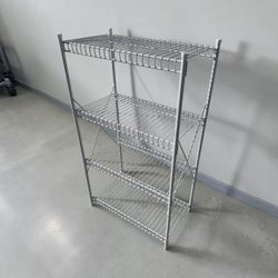 White 4 Tier Metal Wire Storage  Shelf Shelving Rack! Great condition! 24x13x31in