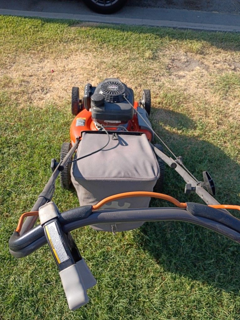 Gas Operated Lawn Mower Husqvarna With Bag