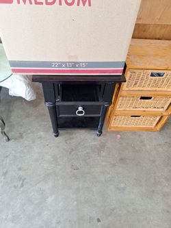 Small black end table