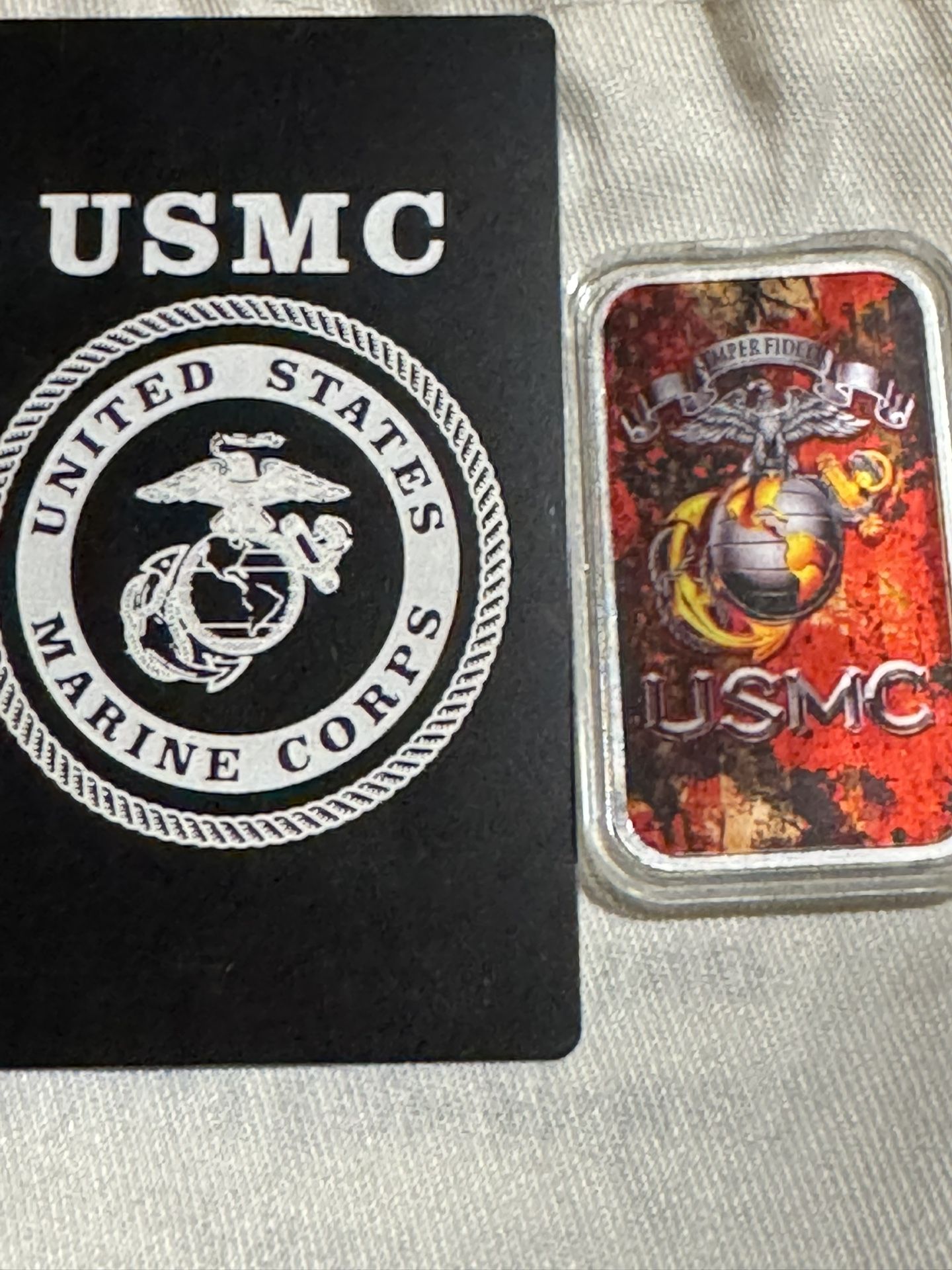 USMC 1 Troy Oz Silver With COA 1000 Minted