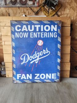 LA Dodgers Fan Zone Metal Tin Sign 13"x16"