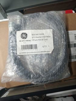 4ft inlet black washer hose 2 piece pack hot &cold
