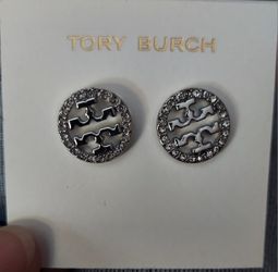 Tory Burch Pave Stud Earrings 
