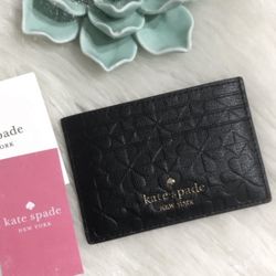 Kate Spade Embossed Card Case Wallet Black