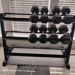 320 Ibs Dumbbell Set With Rack 