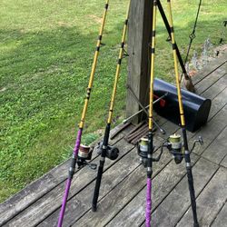 4 Rod And Reels Salt And Fresh Water Use 4 100$