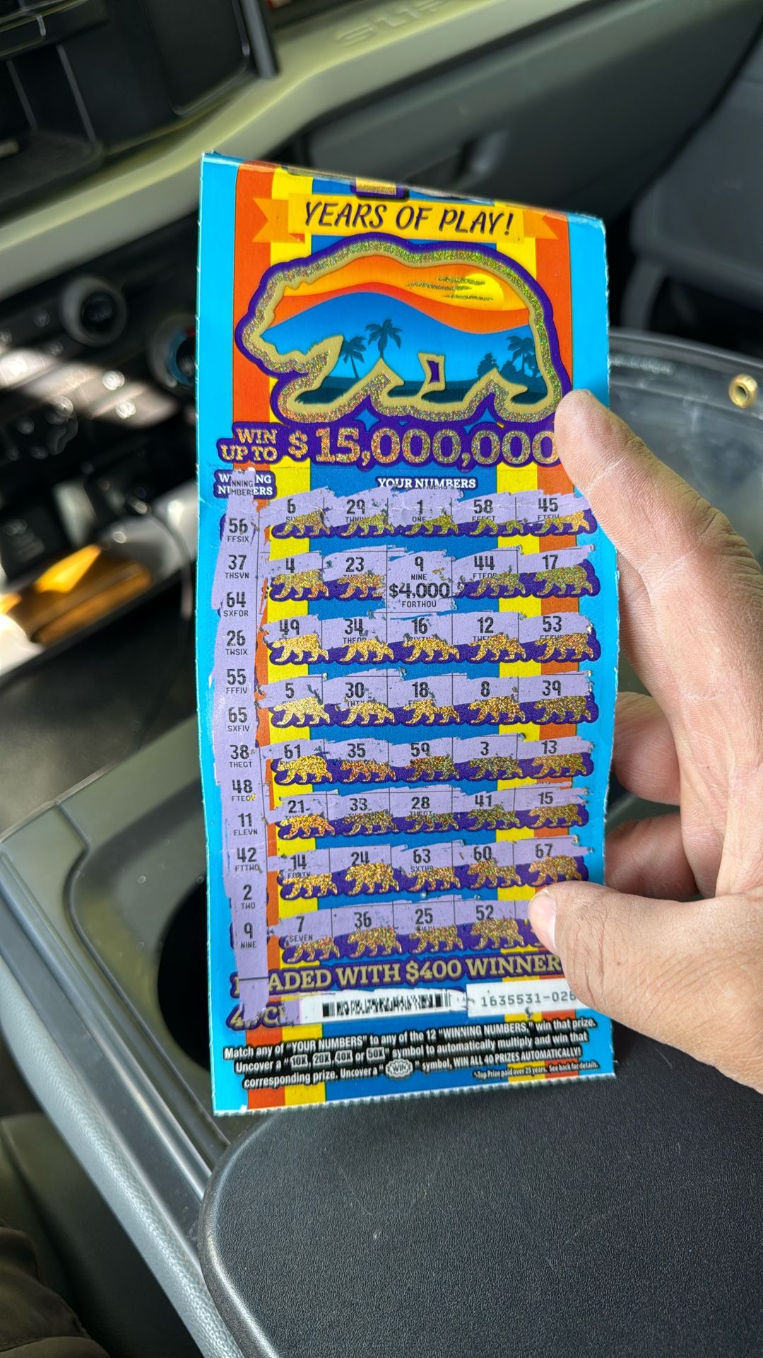 $4000 Lottery Scratcher