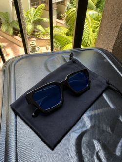 Blue Lens Sunglasses w/ Soft Pouch – Like New