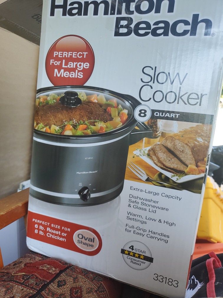 25 $ Hamilton Beach 8 quartz NEW! In BOX Slow COOKER 