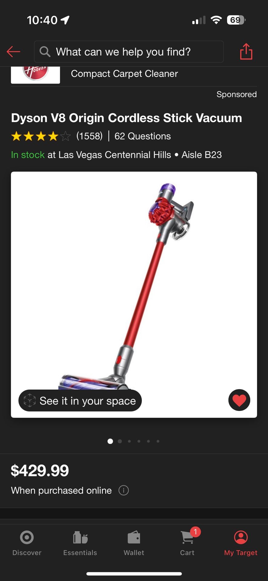 Dyson V8 cordless Vacuum