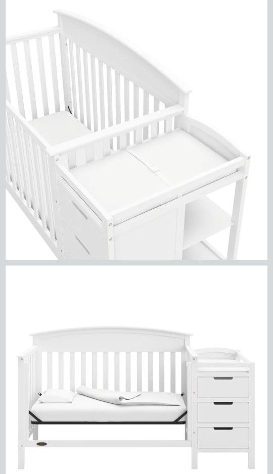 Baby Crib With Changing Table And Dresser Attach.