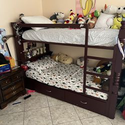 Brown Wooden Bunk Beds For Sale ( Free delivery locally)