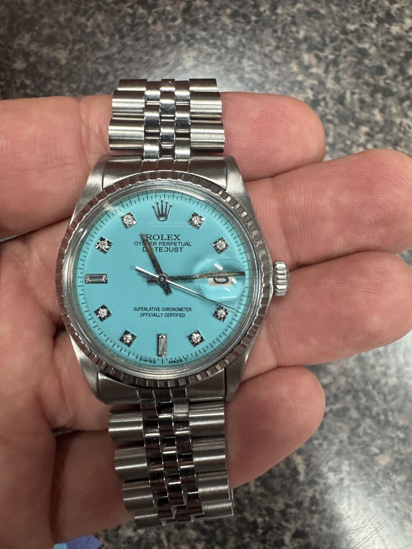 Rolex 1603 With Tiffany Diamond Dial