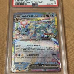 2025 POKEMON PRE EN #023/131 VAPOREON EX SURPRISE BOX EXCLUSIVE PSA 9