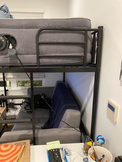 Loft style full-size bed frame