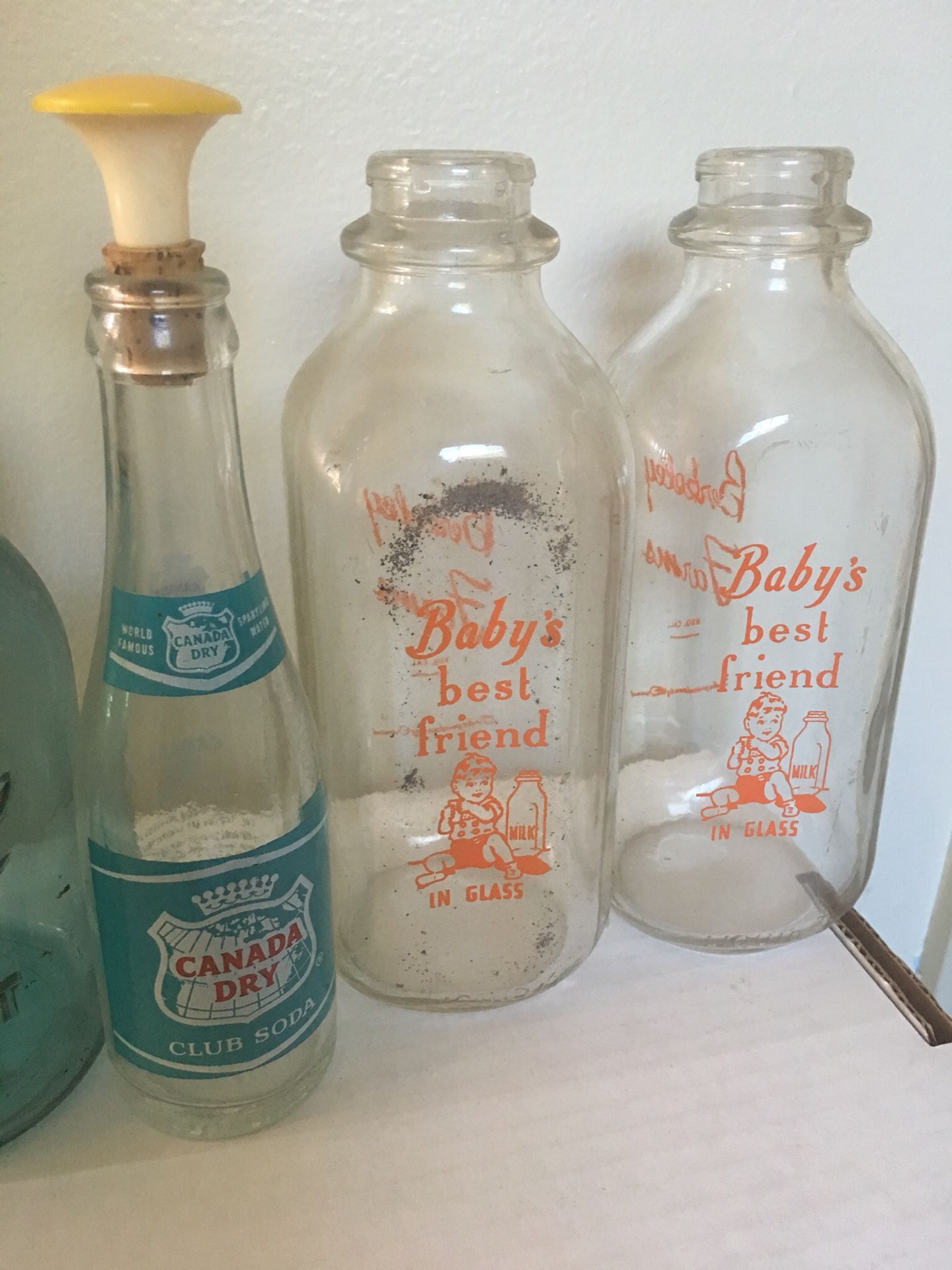(3) Antique Bottles Berkeley Farms & Canada Dry