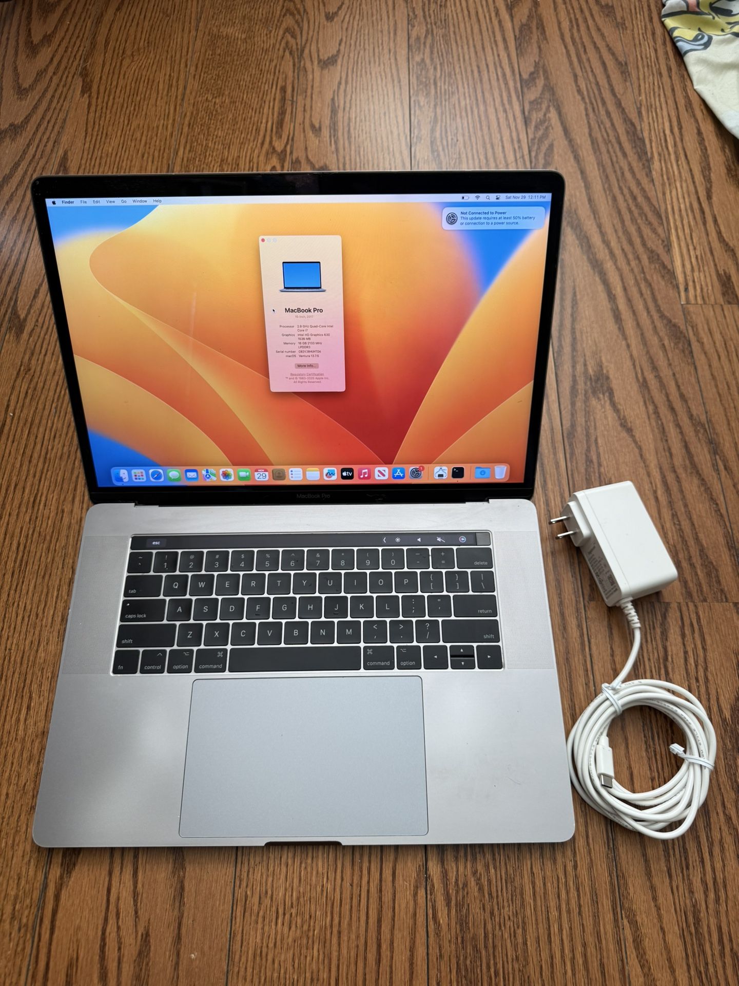 MacBook Pro 15” 2017/16GB RAM/512GB SSD/Fully Functional