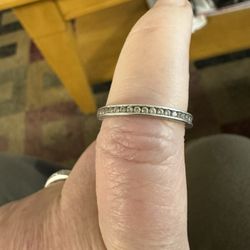 Silver Band With Diamonds 