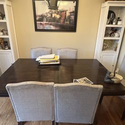 Dining Table (with Leaf) And 6 Chairs