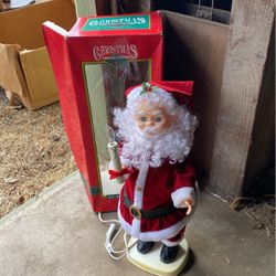 Vintage Santa animated, 24” Tall In Box
