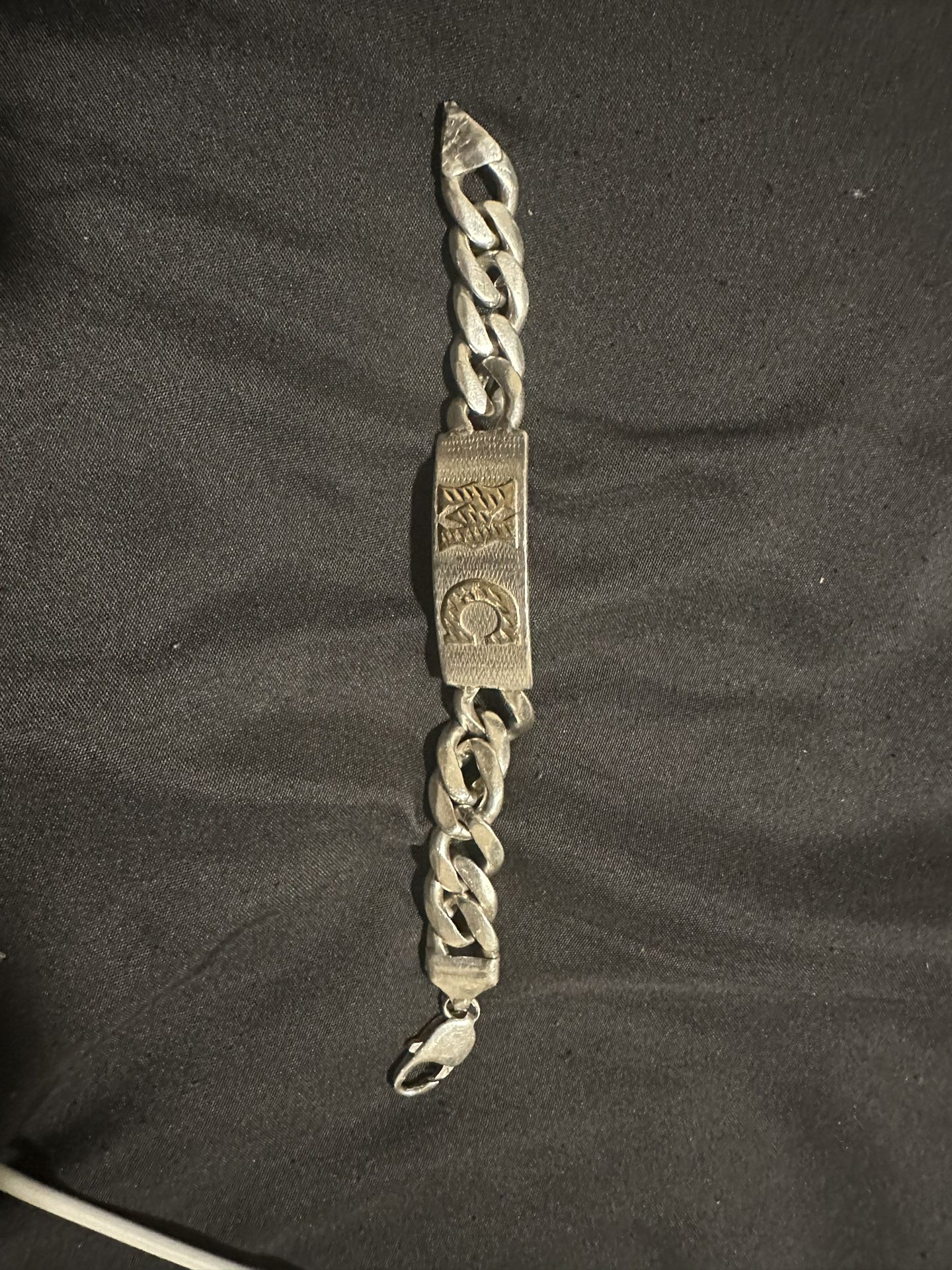 Silver/gold Initials Cuban Bracelet 
