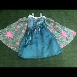 Disney Store Frozen 2 in 1 Costume Childrens Dress 5/6 Elsa and Anna with Shoes