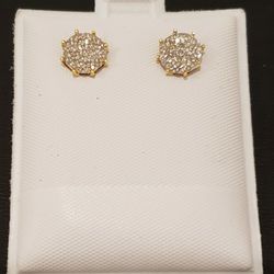 10kt Gold Diamond Studs 