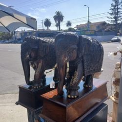 Hand carved elephant 19th Century