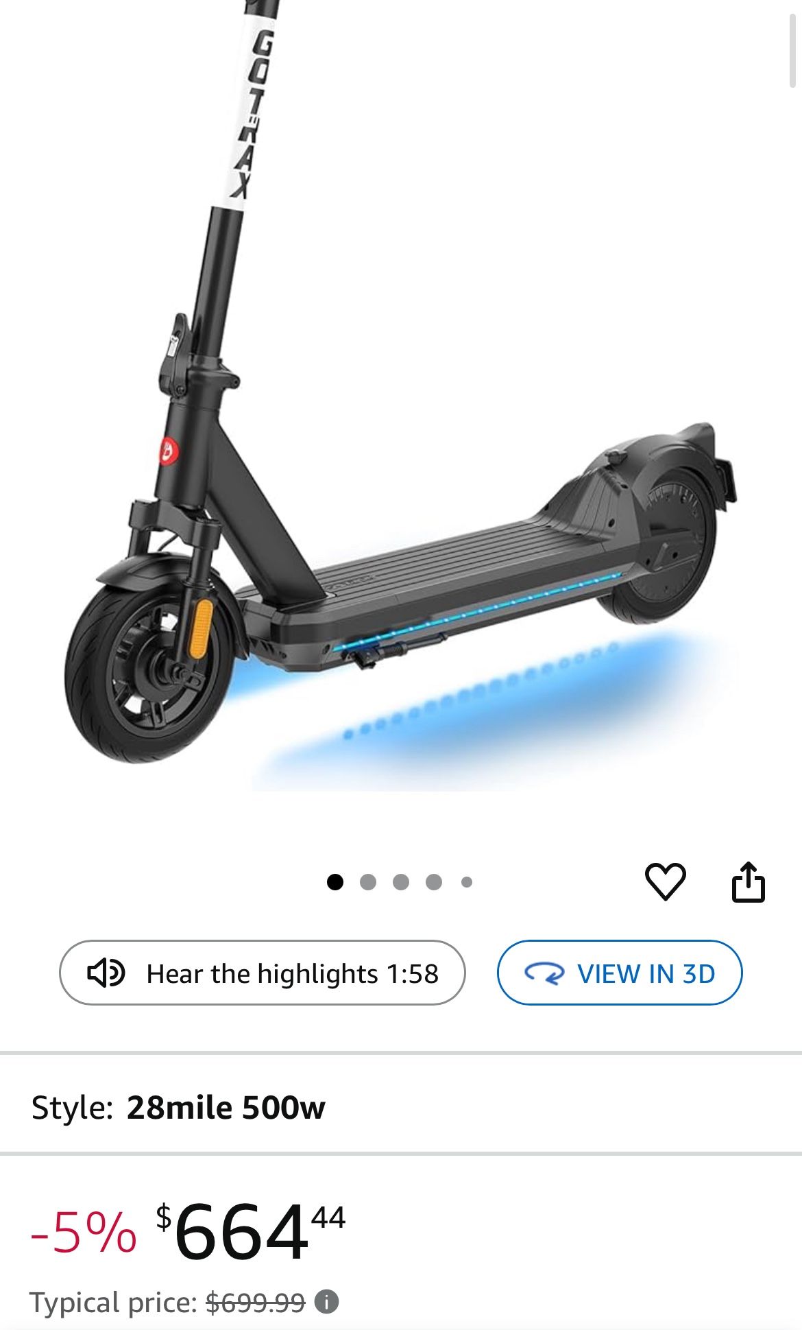 Electric Scooter for Adults, 10" Solid Tire, Max 25/28 Miles Range, 500w Motor up to 20/28Mph w/Electric Code Lock, High-Strength Aluminum Body