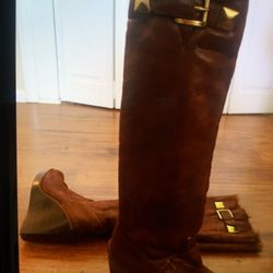 Micheal Kors Brown Wedge Boots