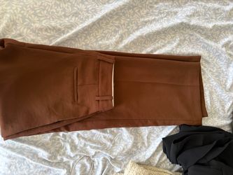 Aritzia brown trousers and black trousers