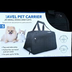 NEW! Travel Pet Carrier For Small Pets Up To 16 Lbs