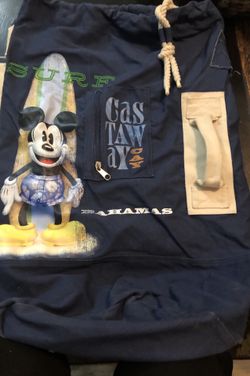Disney Cruise Line Castaway Cay Bahamas Blue 24" Tote Duffel Bag Drawstring