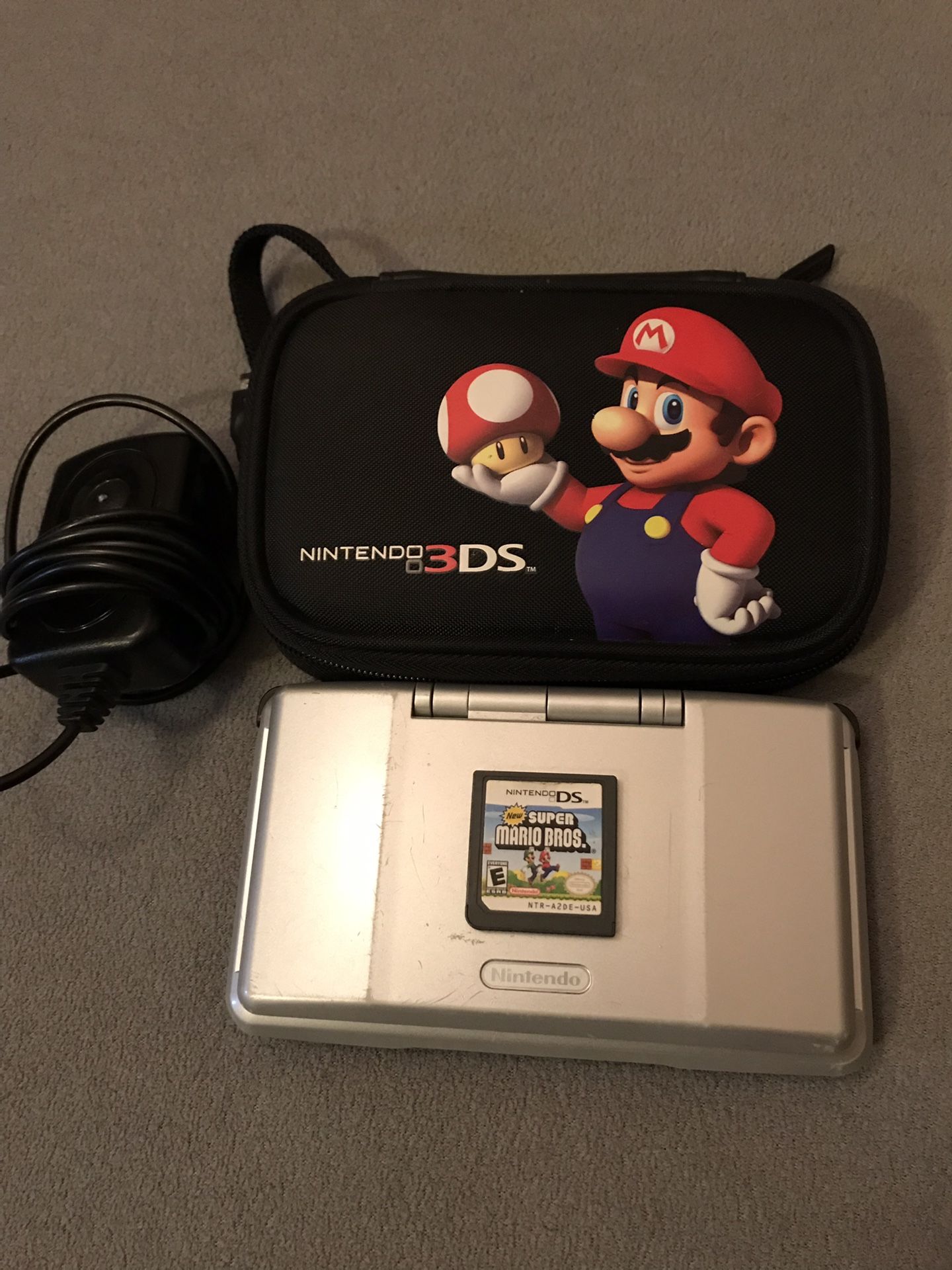 Nintendo DS With Case Charger & 1 Game Super Mario Bros.