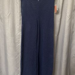 Navy Blue Knit Pants 