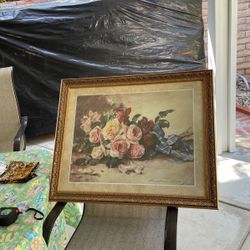 Gold Framed Floral Art
