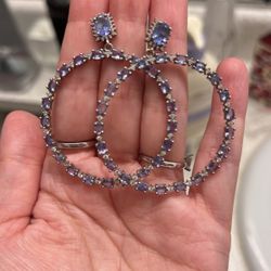 Tanzanite Hoops