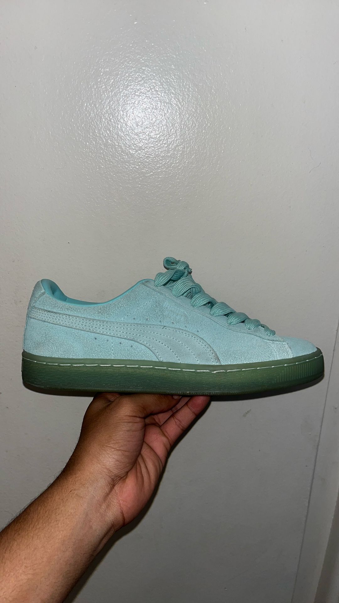 Turquoise Suede Pumas