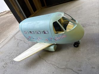 Vtg Mattel Barbie Doll Blue Jumbo Jet Airplane Plane 1999