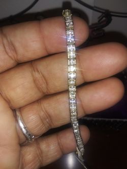 18k gold over silver tennis bracelet