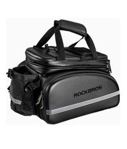 ROCKBROS Bike Rack Bag Trunk Waterproof Carbon Leather Bicycle Rear Seat Cargo Pack Pannier Handbag