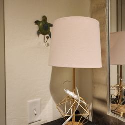 Gold Lamp With Pink Lamp Shade