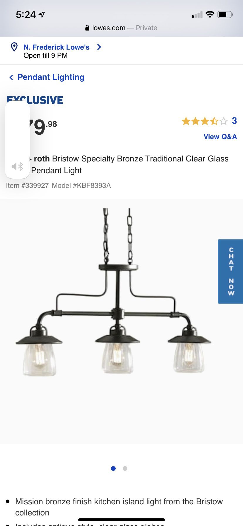 FREE - Light fixture, Allen + Roth. Year old