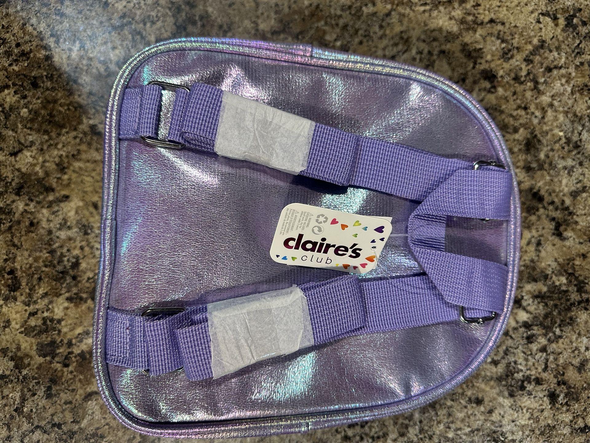 New Claire's Club Iridescent Unicorn Mini Backpack - Lilac