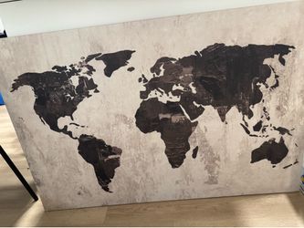 Large world map canvas wall art